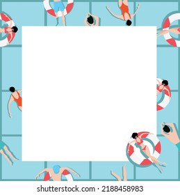 Peoples swimming summer enjoy seamless pattern
