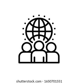 Peoples Vector Line Style Illustration. Climate Change EPS 10