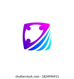 peoples and water logo design	
