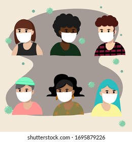 Personas con máscara para evitar el virus