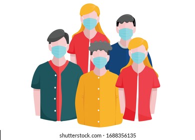 People's wearing a mask to prevent corona virus 