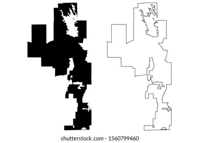 Peoria City (United States cities, United States of America, usa city) map vector illustration, scribble sketch City of Peoria map