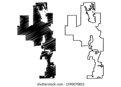 Peoria City (United States cities, United States of America, usa city) map vector illustration, scribble sketch City of Peoria map