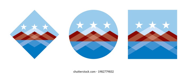 Peoria flag icon set isolated on white background