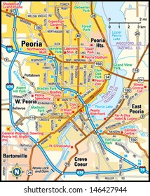 Peoria, Illinois area map