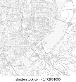 Peoria, Illinois, USA, bright outlined vector map with bigger and minor roads and steets created for infographic backgrounds.
