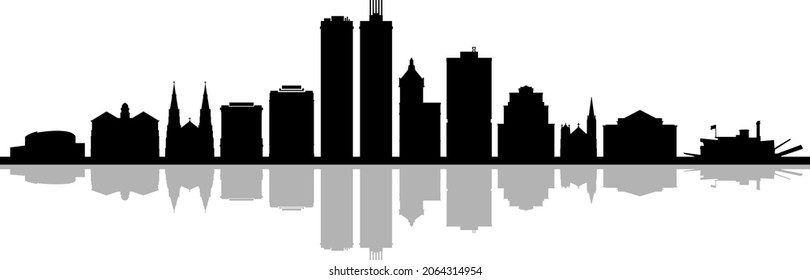 PEORIA Illinois USA City Skyline Vector
