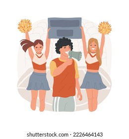 Pep rally isolated cartoon vector illustration. Sport event, competitive spirit, students socialization, team members support, inspiring speech, high school tradition vector cartoon.