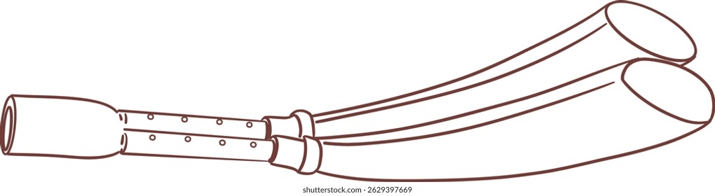 pepa (papa) ,Indian music instrument outline drawing clipart