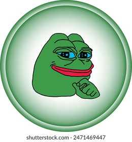 Pepe cryptocurrency logo illustrations on abstract background. 3d illustrations.