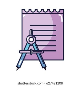 peper notebook with compass study icon