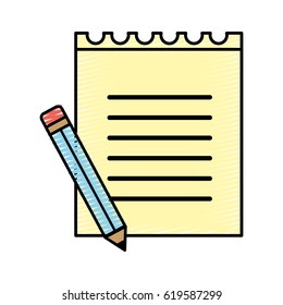 peper notebook with pencil tool study