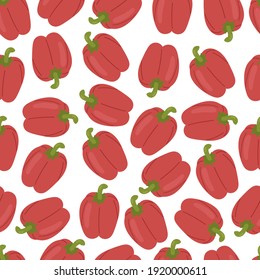 Peper seamless pattern isolated on white background. Vector hand drawn illustartion.