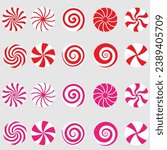 Pepermint Candy icon vector set. Sweet illustration sign collection. Candy symbol. Dessert logo.
