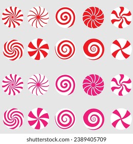 Pepermint Candy icon vector set. Sweet illustration sign collection. Candy symbol. Dessert logo.