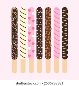 Ilustración de amor de aniversario de galletas Pepero