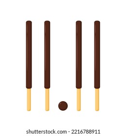 Pepero day. Border of biscuit sticks. Chocolate stick. Vector illustration. 11.11 day.