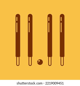 Pepero day. Border of biscuit sticks. Chocolate stick. Vector illustration. 11.11 day.