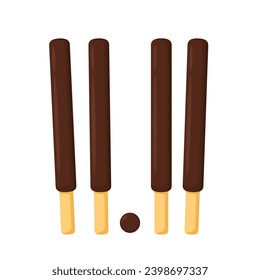 Día de Pepero. Borde de palos de galletas. Palo de chocolate. Ilustración vectorial. 11.11 día.