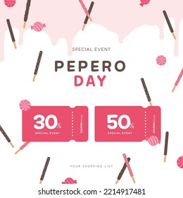 pepero day.
special event coupon vector