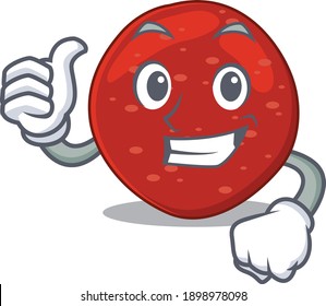 Peperoni cartoon character design showing OK finger. Vector illustration