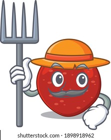 Peperoni mascot design working as a Farmer wearing a hat. Vector illustration