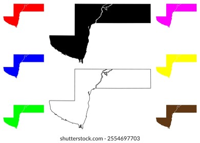 Pepin County, State of Wisconsin (U.S. county, United States of America, US) map vector illustration, scribble sketch map