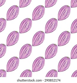 Pepino melon. Seamless pattern with fruits. Hand-drawn background. Vector illustration. Real watercolor drawing.