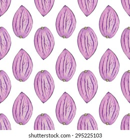 Pepino melon. Seamless pattern with fruits. Hand-drawn background. Vector illustration. Real watercolor drawing.