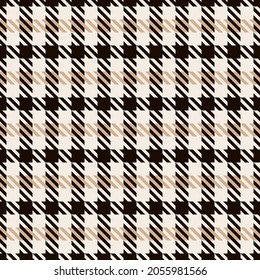 Pepita Houndstooth Beige Fabric Seamless Pattern. Vector