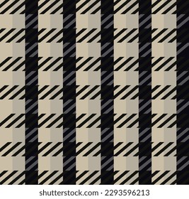 Pepita houndstooth beige fabric seamless pattern.