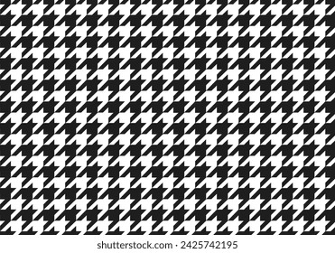 Pepita seamless pattern. Repeating pepito texture. Black houndstooth on white background.  Black and white houndstooth vector pattern.