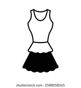 Peplum Dress Icon Silhouette Vector Elegant Fashion Symbols for Design Projects