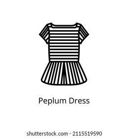 peplum dress icon in vector. Logotype