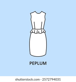 Peplum dress vector icon editable stroke