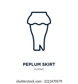 peplum skirt icon from clothes collection. Thin linear peplum skirt, skirt, clothing outline icon isolated on white background. Line vector peplum skirt sign, symbol for web and mobile