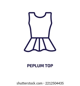 peplum top icon from clothes collection. Thin linear peplum top, dress, cotton outline icon isolated on white background. Line vector peplum top sign, symbol for web and mobile