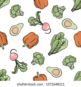 PEPPER BACKDROP Paleo Diet Seamless Pattern Vector Illustration