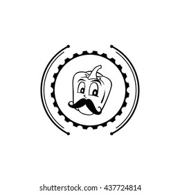 pepper bell cartoon face theme vector art illustration
