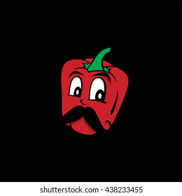 pepper bell cartoon face theme vector art illustration