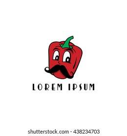 pepper bell cartoon face theme vector art illustration