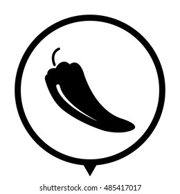 pepper - black vector  icon; map pointer