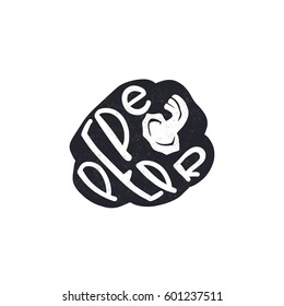 Pepper. Black, white lettering with vegetables silhouette. Decorative letter. Hand drawn lettering. Quote. Vector hand-painted illustration, inscription. Font poster. Handwritten illustration.