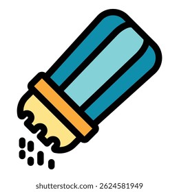 Pepper box icon. Outline pepper box vector icon color flat isolated