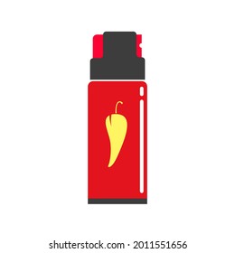 Pfeffer- oder Capsicumspray, isoliertes Symbol Vektorgrafik-Cartoon-Illustration, Idee der Selbstverteidigungsschutzflasche, Clip Art 