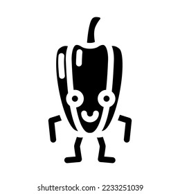 pepper character glyph icon vector. pepper character sign. isolated symbol illustration