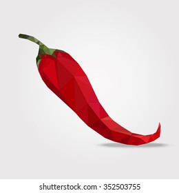 Pepper chili in origami style