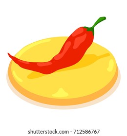 Pepper chilli icon. Isometric illustration of pepper chilli vector icon for web