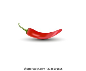 Pepper, chilli, isolated on white background. Vector illustration.