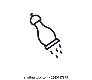 Pfeffer-Konzept. Moderne Umrisse für hochwertige Illustrationen für Banner, Flyer und Webseiten. Bearbeitbarer Strich im trendigen Flachstil. Zeilensymbol von Pfeffer 